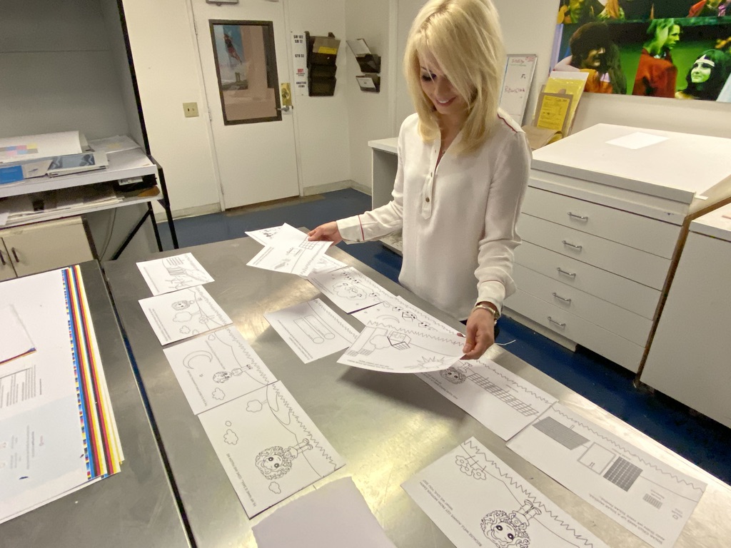 Jenny working on the SolarMySchool Coloring Book Layout